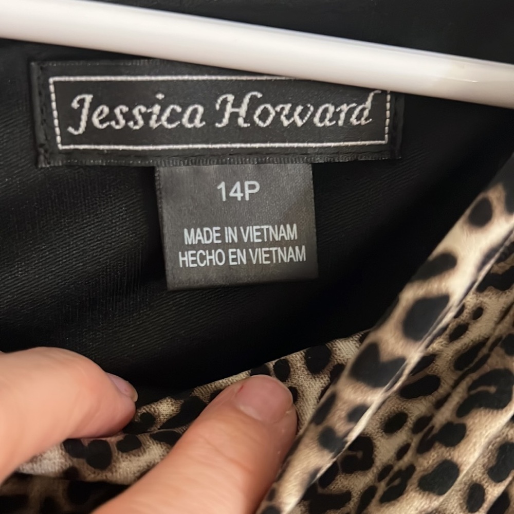Jessica Howard Leopard Print Dress 14P NWT - Picture 4 of 10